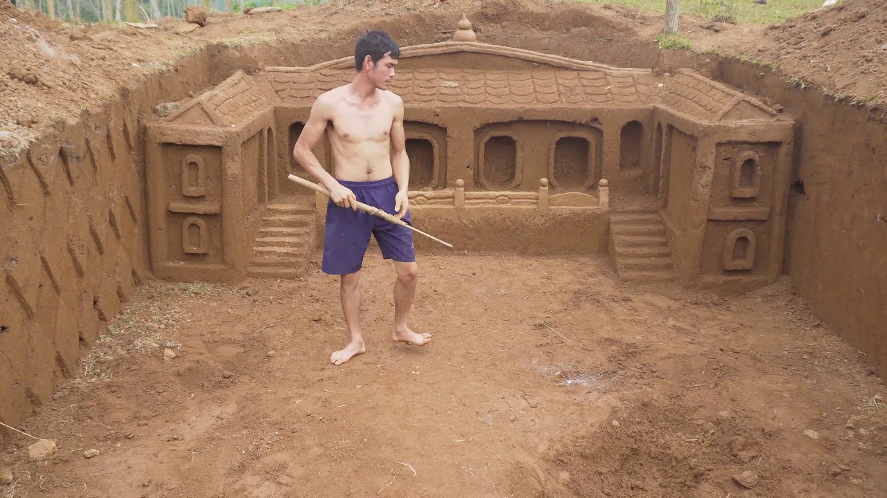 Build The Most Beautiful Underground Dog House With The Iron Age Skills
