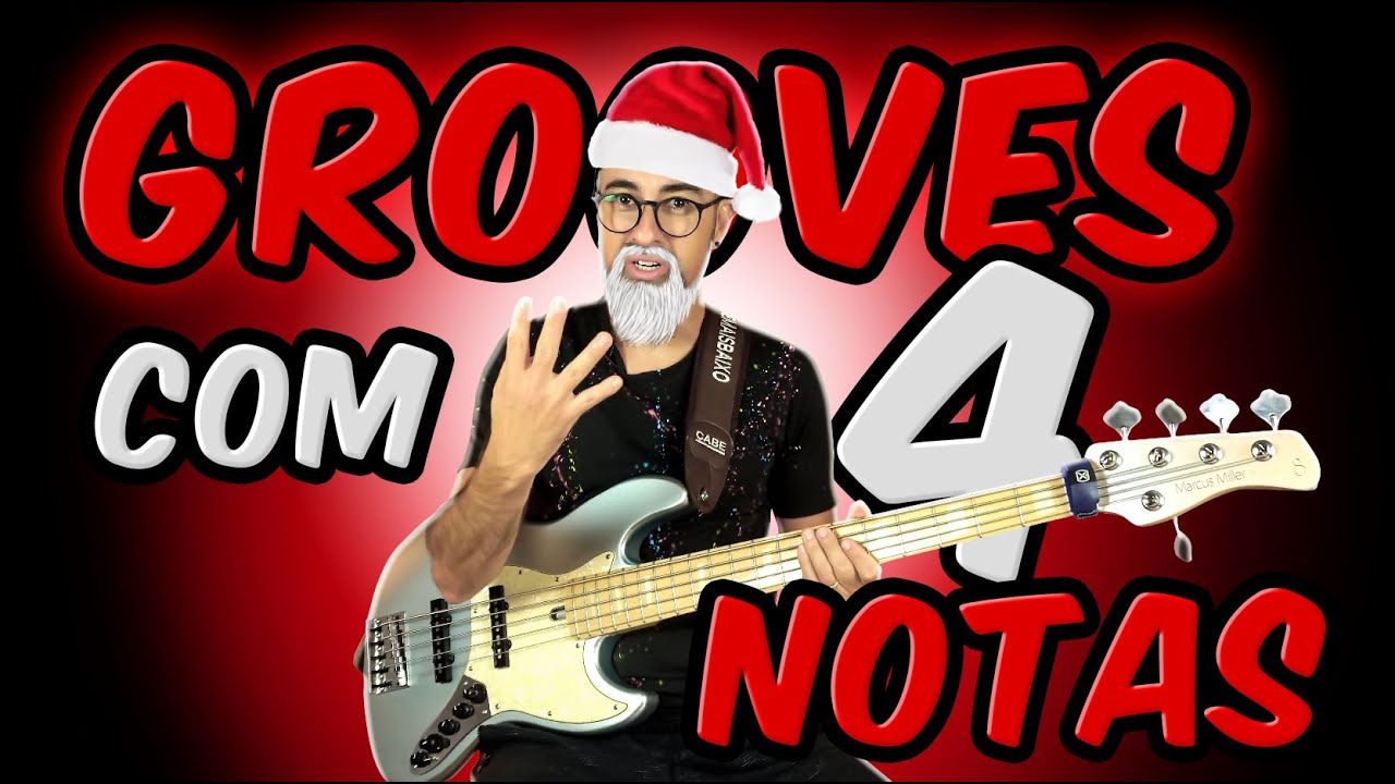 GROOVES NO BAIXO COM 4 NOTAS? Aula completa de GROOVES sobre acordes Am7 e D7 | Ep345