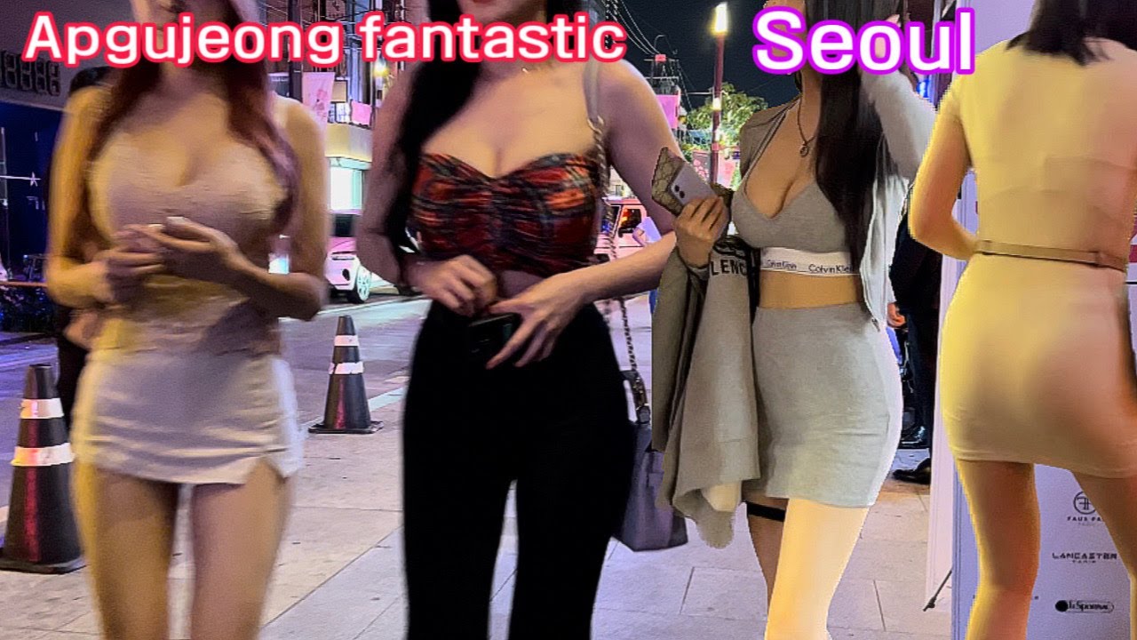[4K SEOUL Nightlife]  토요일 밤에 환상적인 압구정로데오 거리🔥압구정로데오 거리를 함께 걸어주세요/apgujeong/seoul/korea walk