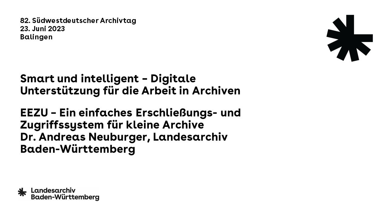 EEZU – Ein einfaches Erschließungs- und Zugriffssystem für kleine Archive
