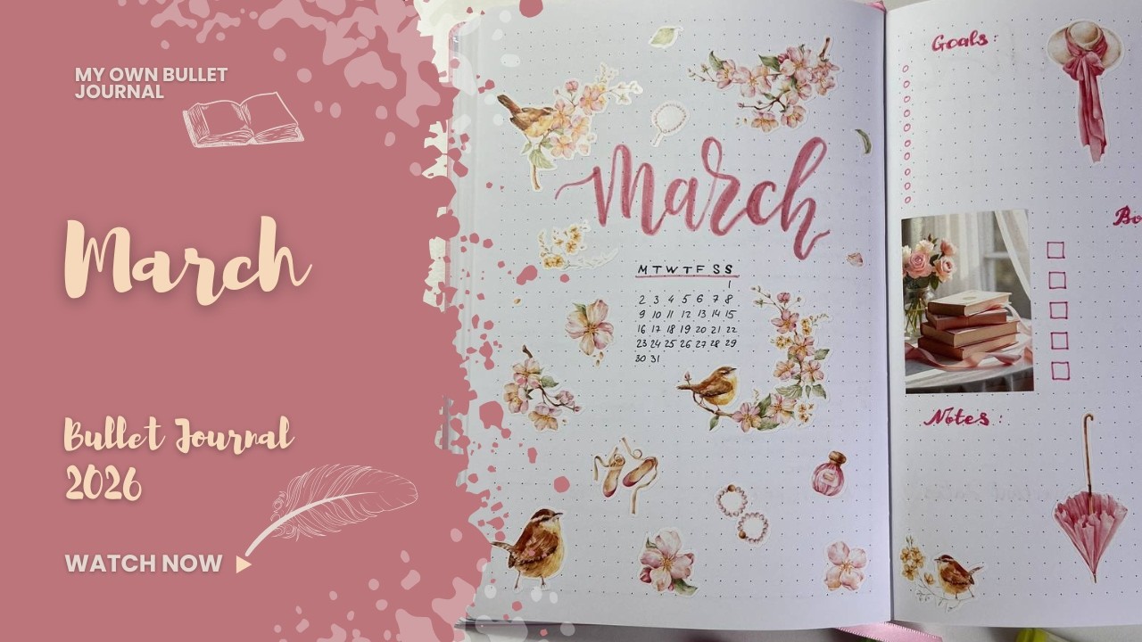 Как я оформила свой ежедневник на март с розовыми и зелеными акцентами 🌸