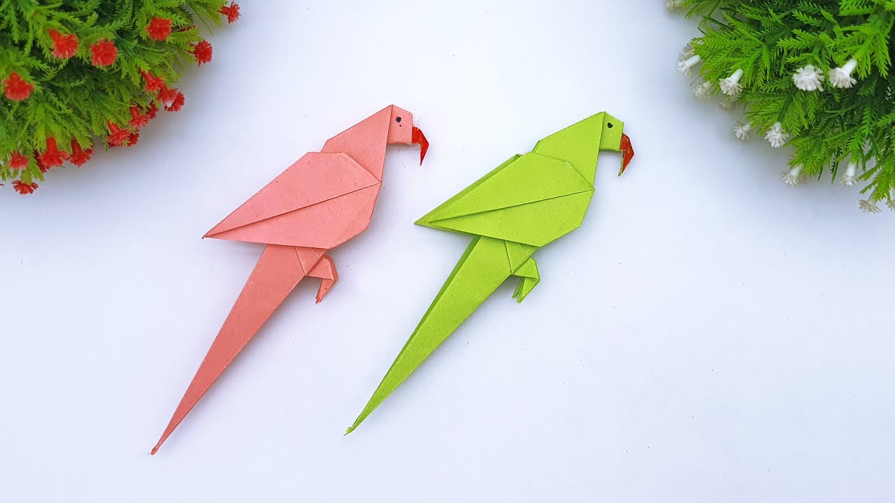 Watch How To Fold Origami Parrot | DIY Back To School Projects | Handmade Paper Parrot Making Ideas