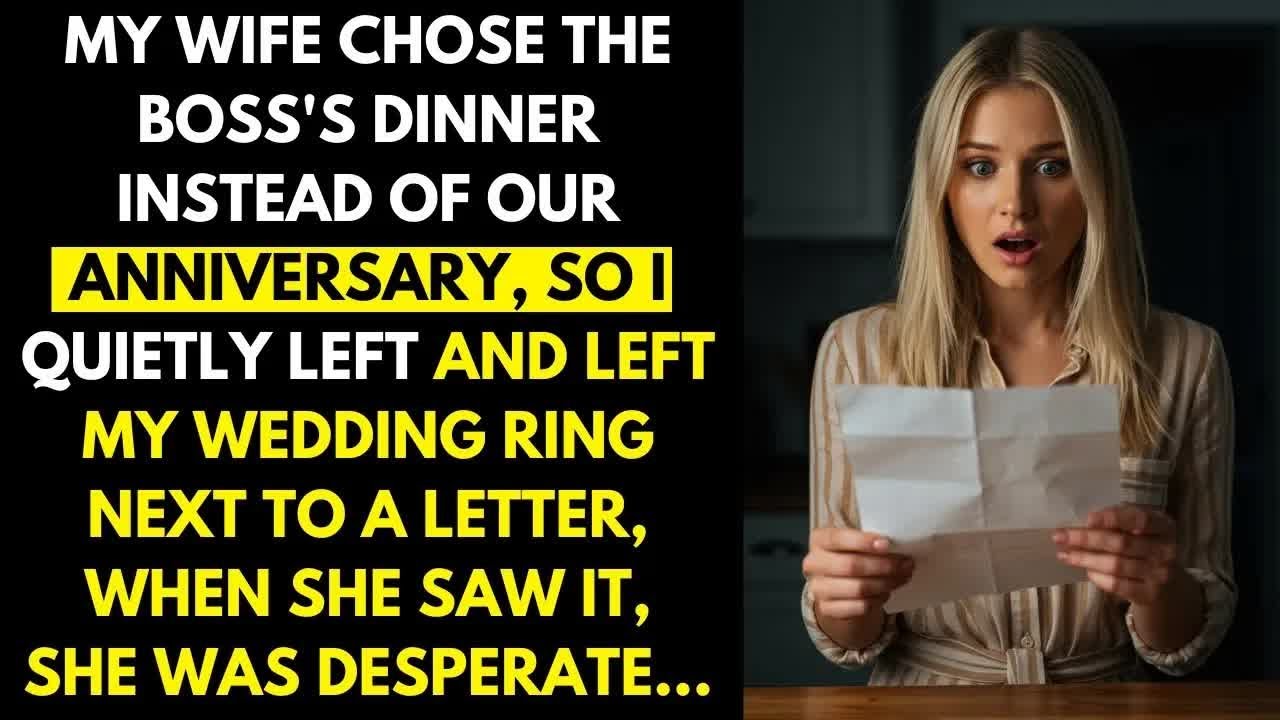 My wife chose the boss's dinner over our anniversary, so I quietly left and left my ring