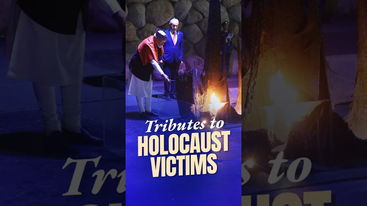PM Modi paid tributes at Yad Vashem in #israel and visited the book of names in Jerusalem | #shorts