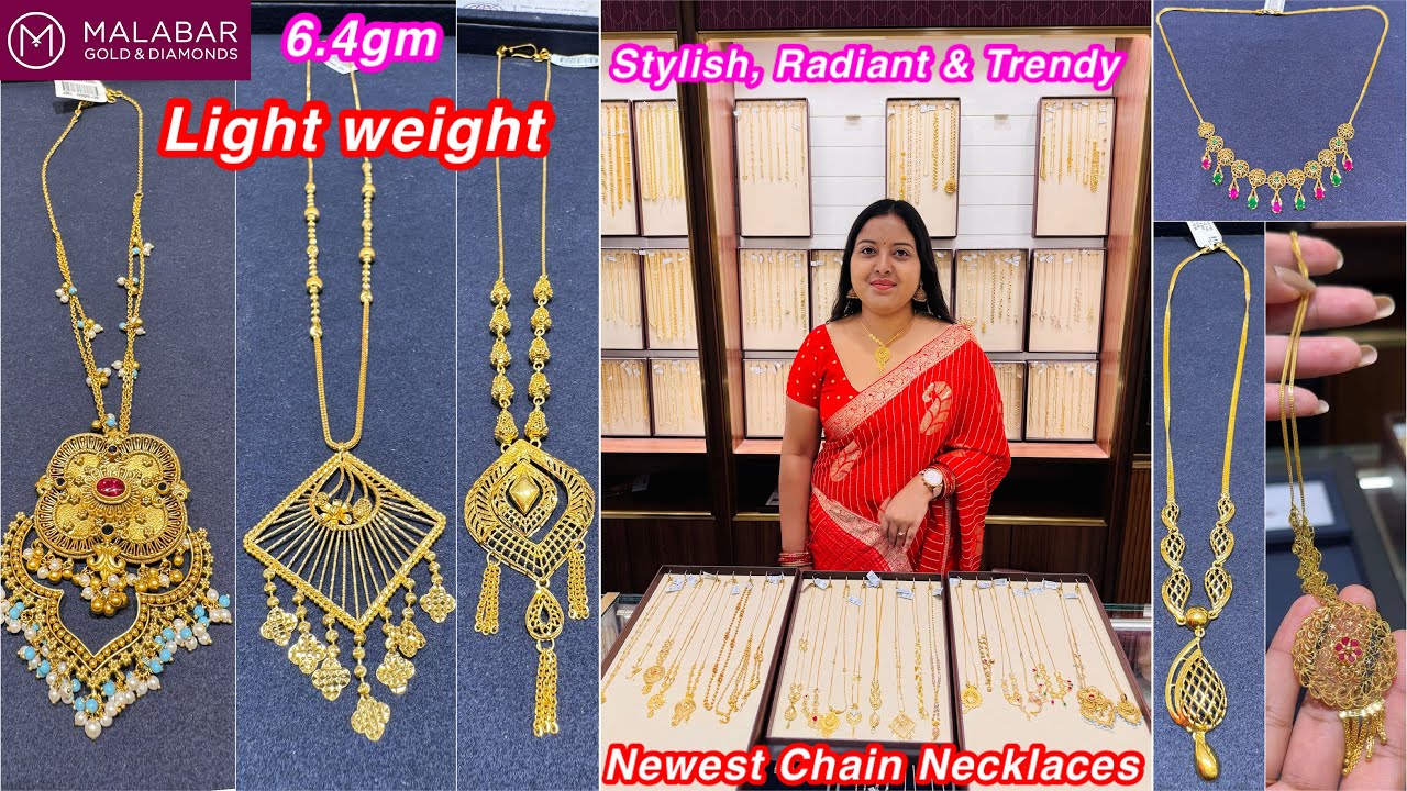6gm😲starts stylish, Radiant & Timeless light weight newest gold chain necklace designs from Malabar
