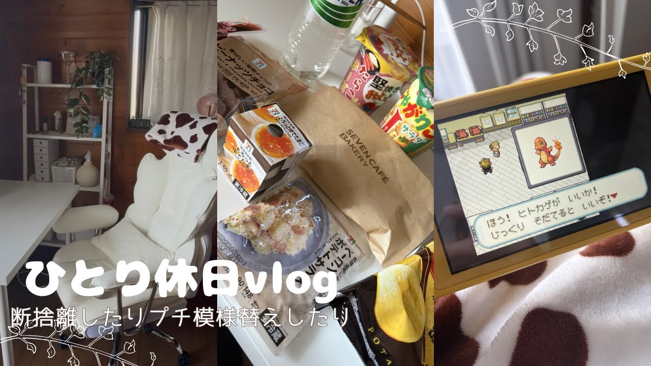 #16 ひとりで過ごす休日 | 断捨離とプチ模様替え、ポケモンで遊ぶ日vlog