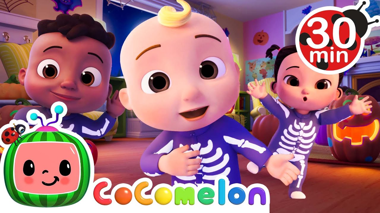 3 Little Skeletons Song 🎃🦴 | CoComelon Halloween Songs | Let's Move with JJ, Cody + Nina!