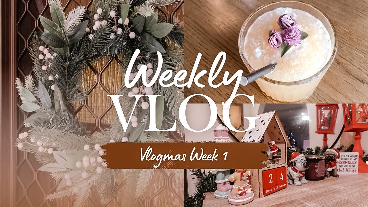 VLOGMAS WEEK 1 | baking shortbread, Christmas decorating, Christmas lights, & more