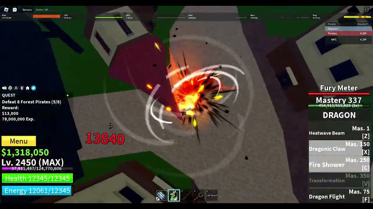 Dragon, E-Claw and Yama combo [Blox Fruits]