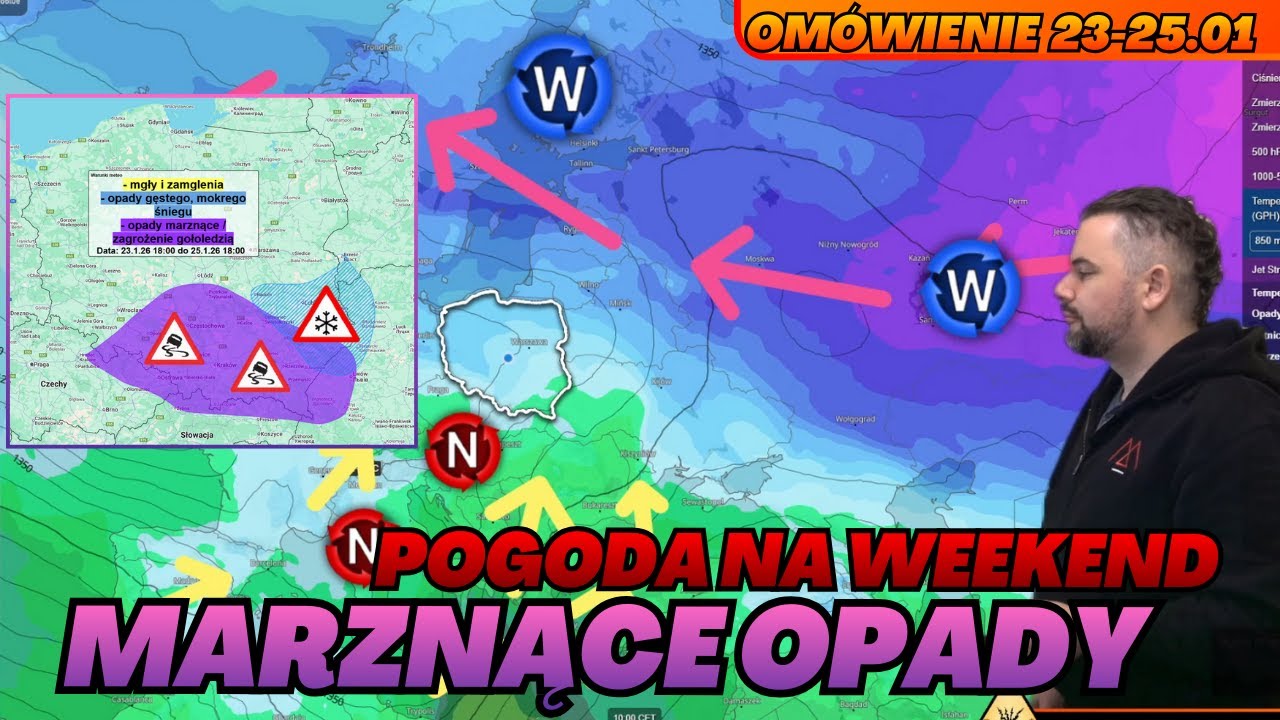 Marznące opady na południu. Oblodzenia i gołoledź. Opady śniegu na wschodzie. Pogoda na weekend