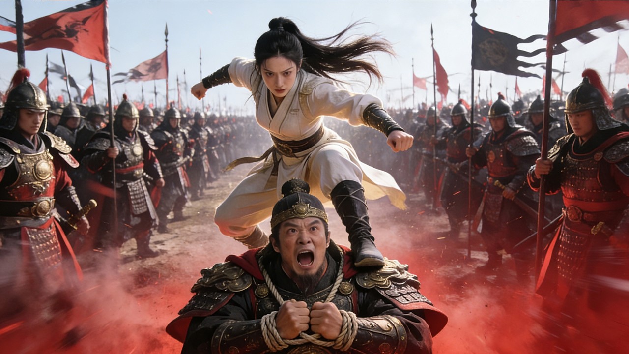 兩軍對戰，百萬大軍統帥竟被功夫女俠輕鬆活捉！#武侠 #功夫 #kungfu #kungfumaster