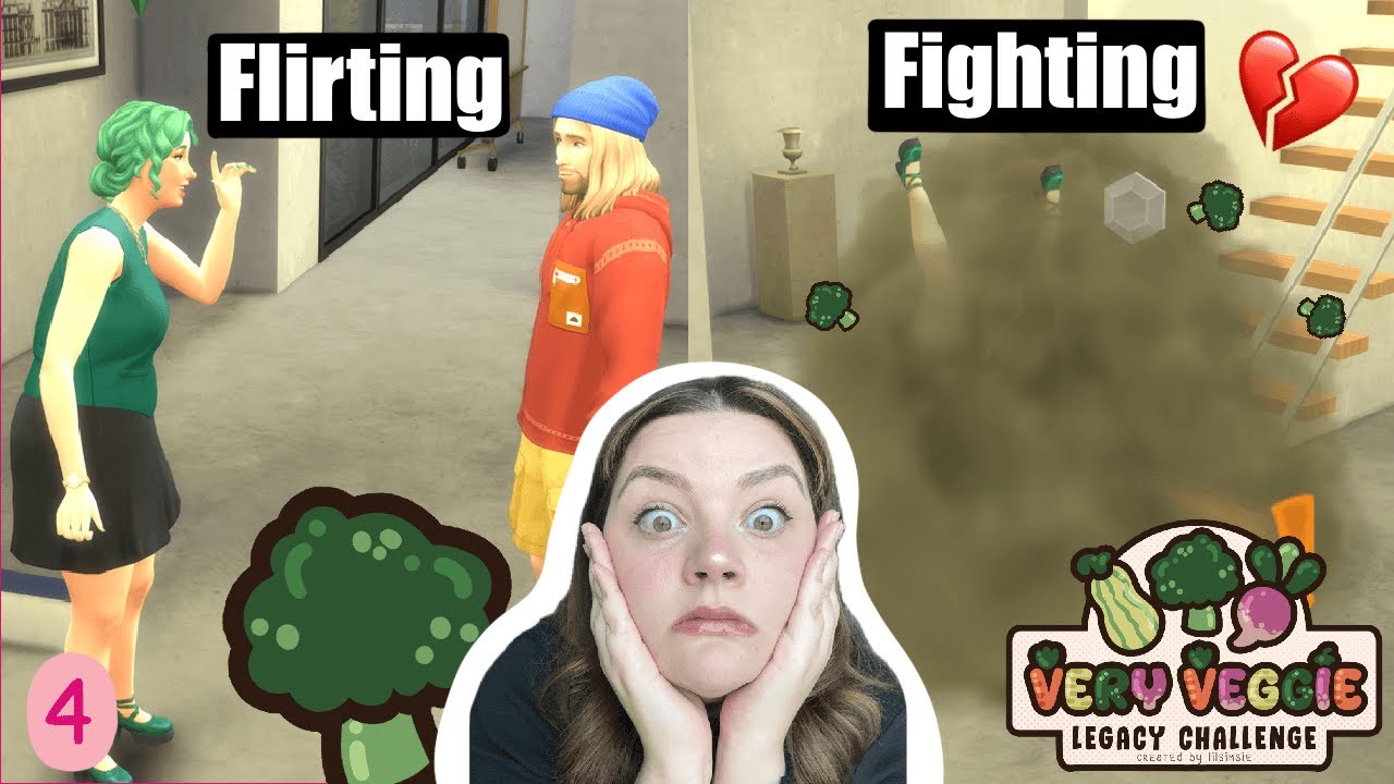 Flirting and Fighting in our Sims 4 Very Veggie Legacy Challenge pt 4