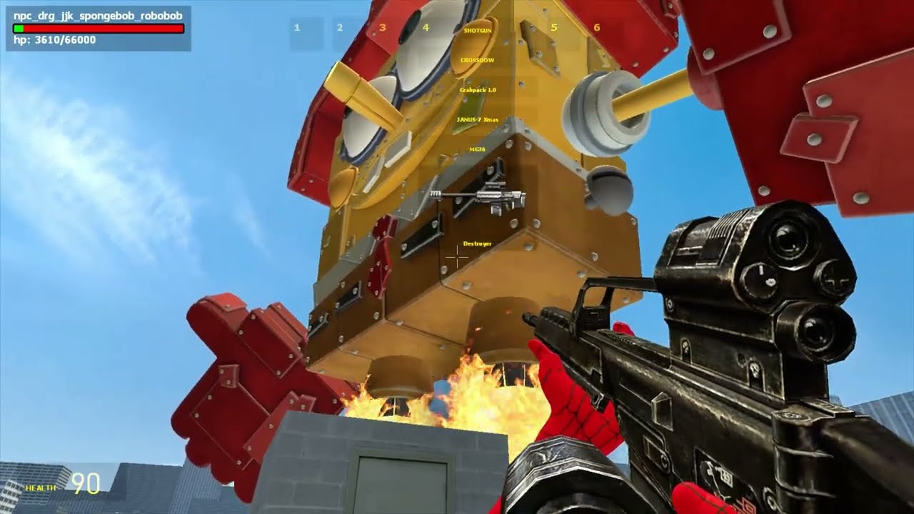 SURVIVING SPONGEBOB AND HUGGY WUGGY FROM POPPY PLAYTIME IN THE CITY OF INDIFFERENCE | GARRY'S MOD