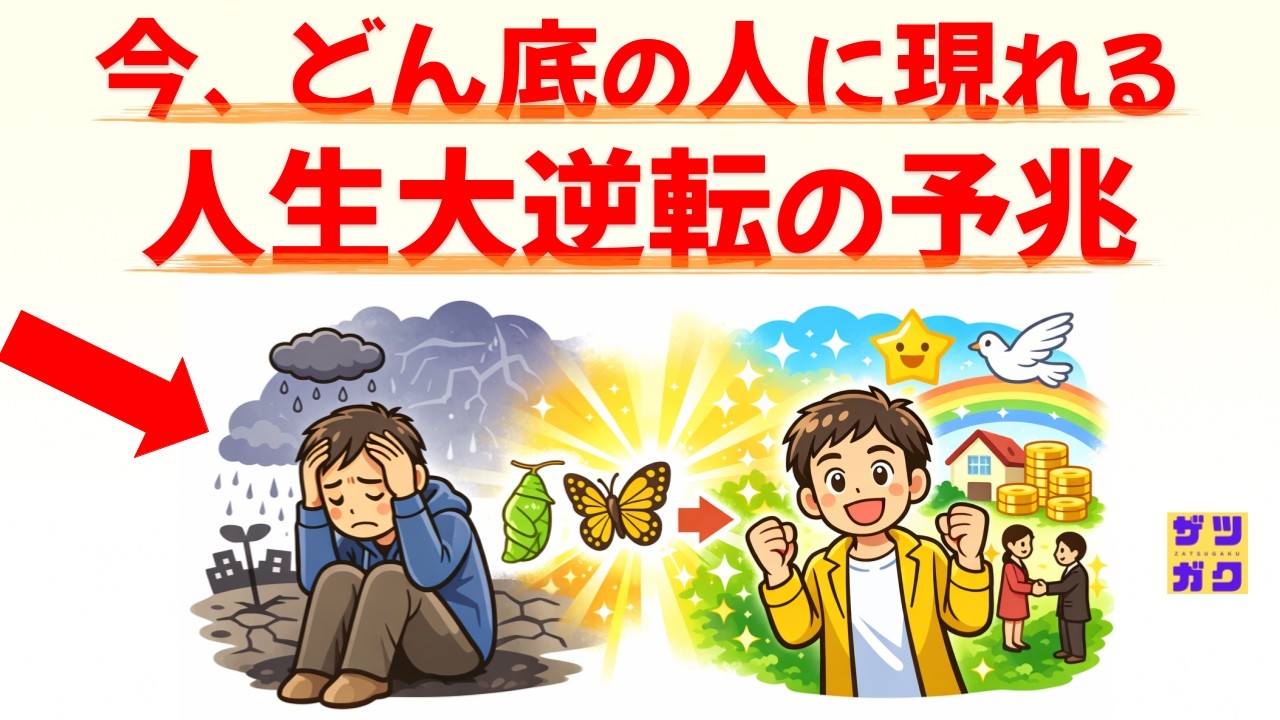 【奇跡が起こる】人生どん底だと感じている人にだけ現れる、大逆転の予兆｜話したくなる雑学 #雑学 #豆知識 #トリビア