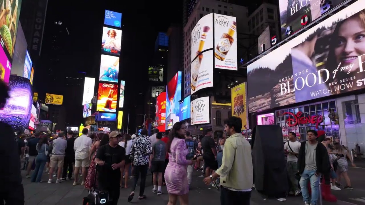 Times Square Night Walk 🌃 | NYC Walking Tour 4K