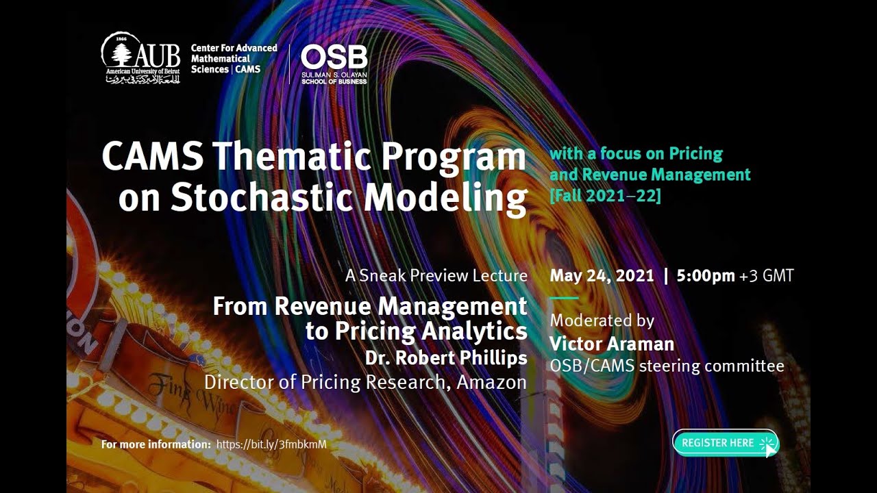 "From Revenue Management To Pricing Analytics" - Robert Phillips  (Amazon and Nomis Solutions)