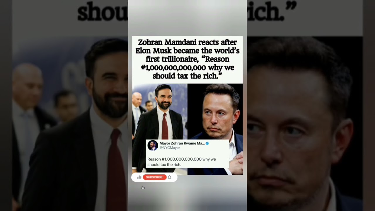 Zohran Mamdani Reacts to Elon Musk Trillionaire Reports 👀⚖️#viral#shorts#trending