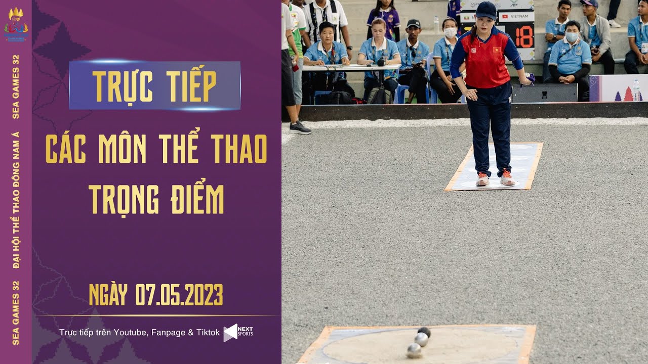 🔴 TRỰC TIẾP | Các môn thể thao trọng điểm SEA Games 32 ngày 07/05: Bi sắt, Bơi,...