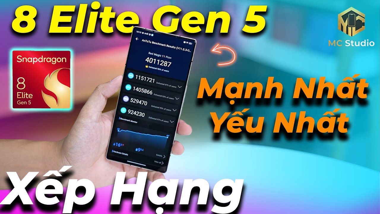 Bảng xếp hạng Snapdragon 8 Elite Gen 5 mạnh nhất: iQoo 15 yếu nhất, bất ngờ vs TOP 2 tối ưu cực tốt