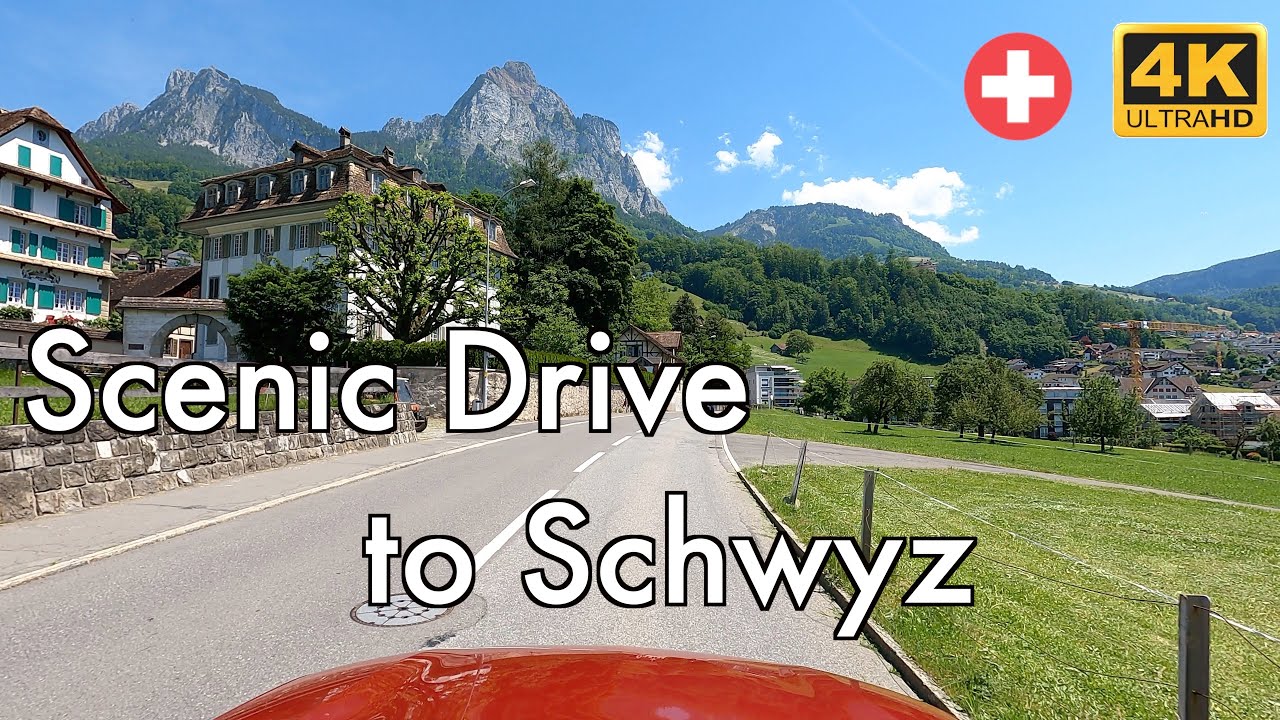 Scenic Drive to Schwyz from Lake Zurich | Switzerland 4K