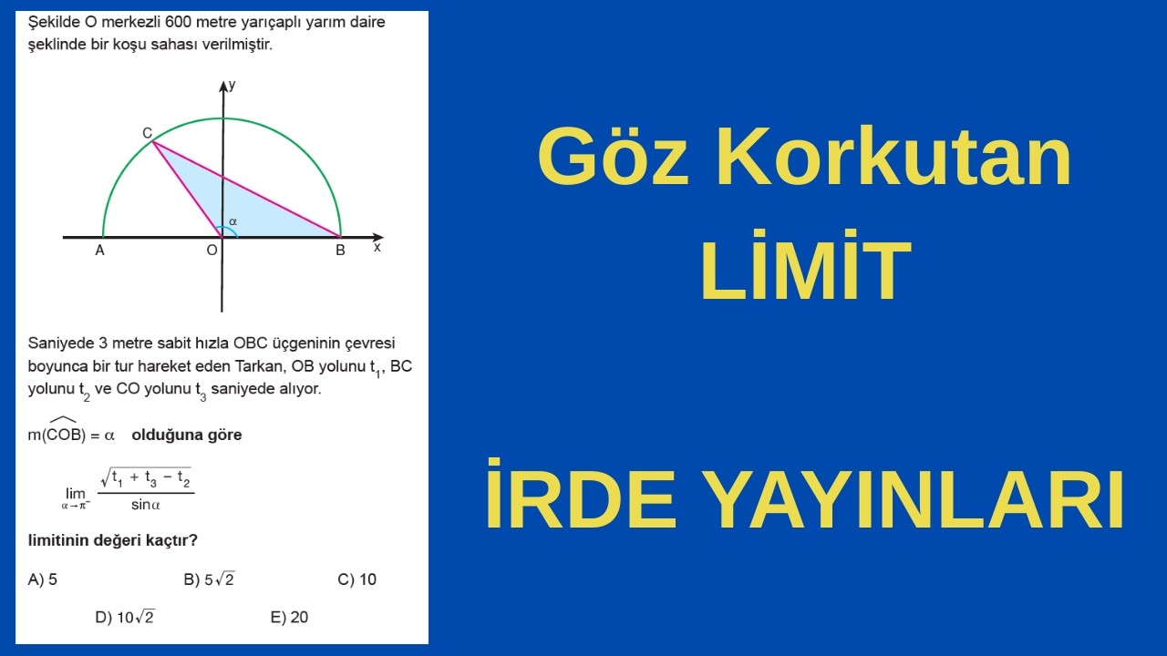 Eleyici LİMİT Sorusu | İRDE YAYINLARI AYT SORU BANKASI