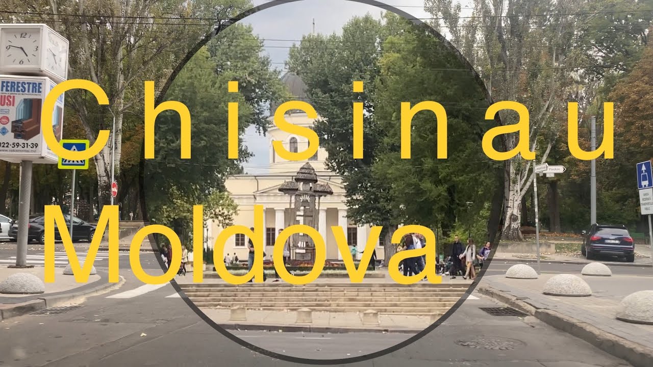 Driving in Chisinau Moldova - Stephan cel Mare - Grigore Vieru - Moscova - Centru to Riscani ccd13