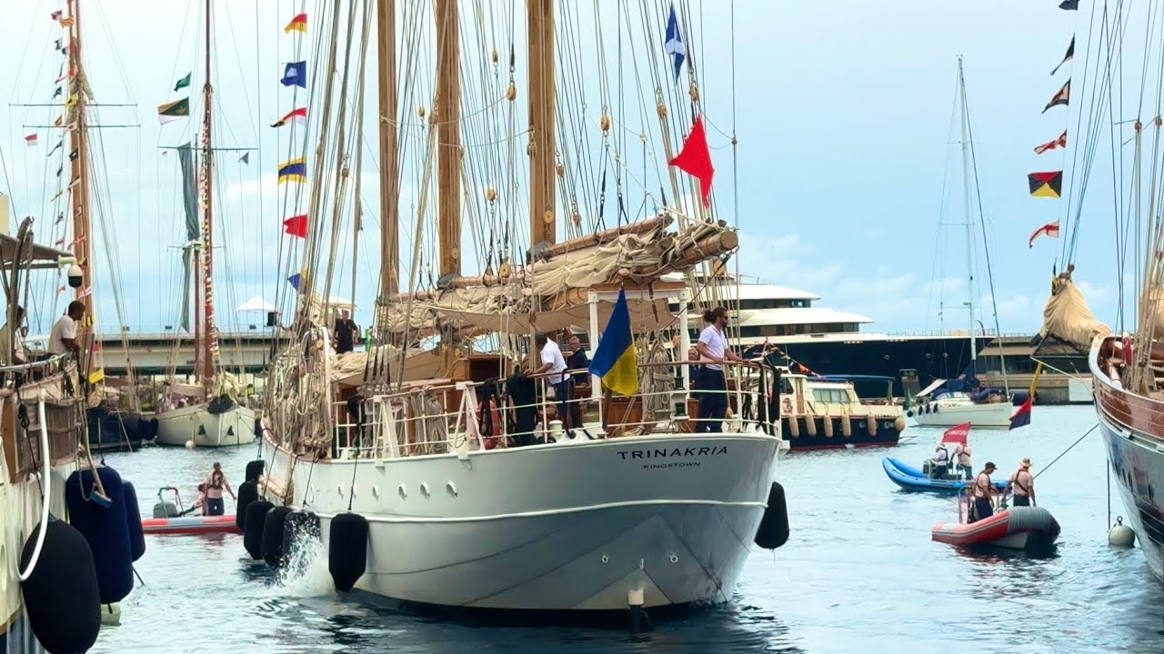 AMAZING TRINAKRIA 49m LUXURY CLASSIC SAIL YACHT BUILT IN 1927 WEINER WERFT, DOCKING@emman25MC