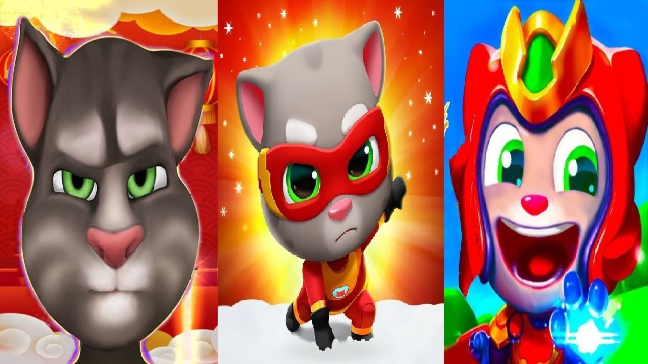 TALKING TOM LITTLE WARRIOR VS TALKING TOM HERO DASH  2021 VS MY TALKING TOM Chinese Version Gameplay