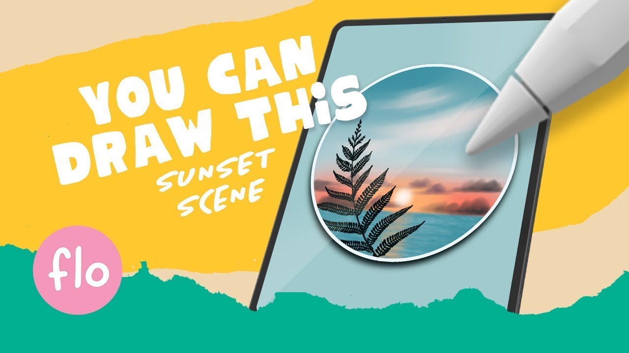 You Can Draw This SUNSET LANDSCAPE in PROCREATE - using FREE Procreate brushes only