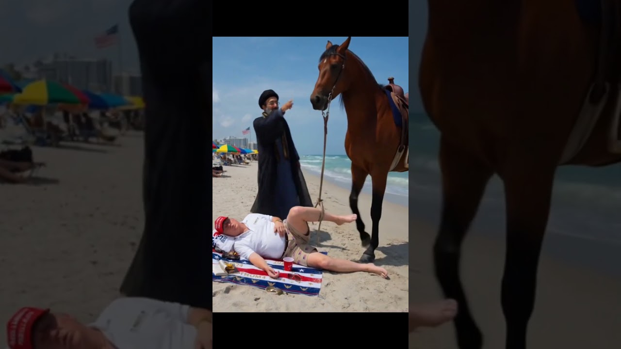 Mojtaba Khamenei tied Trump along with a donkey#funny #trending #memes