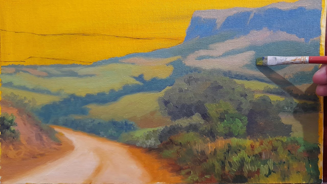 COMO PINTAR UMA PAISAGEM COM MONTANHAS / PASSO A PASSO / SERRA DA CANASTRA / A 4
