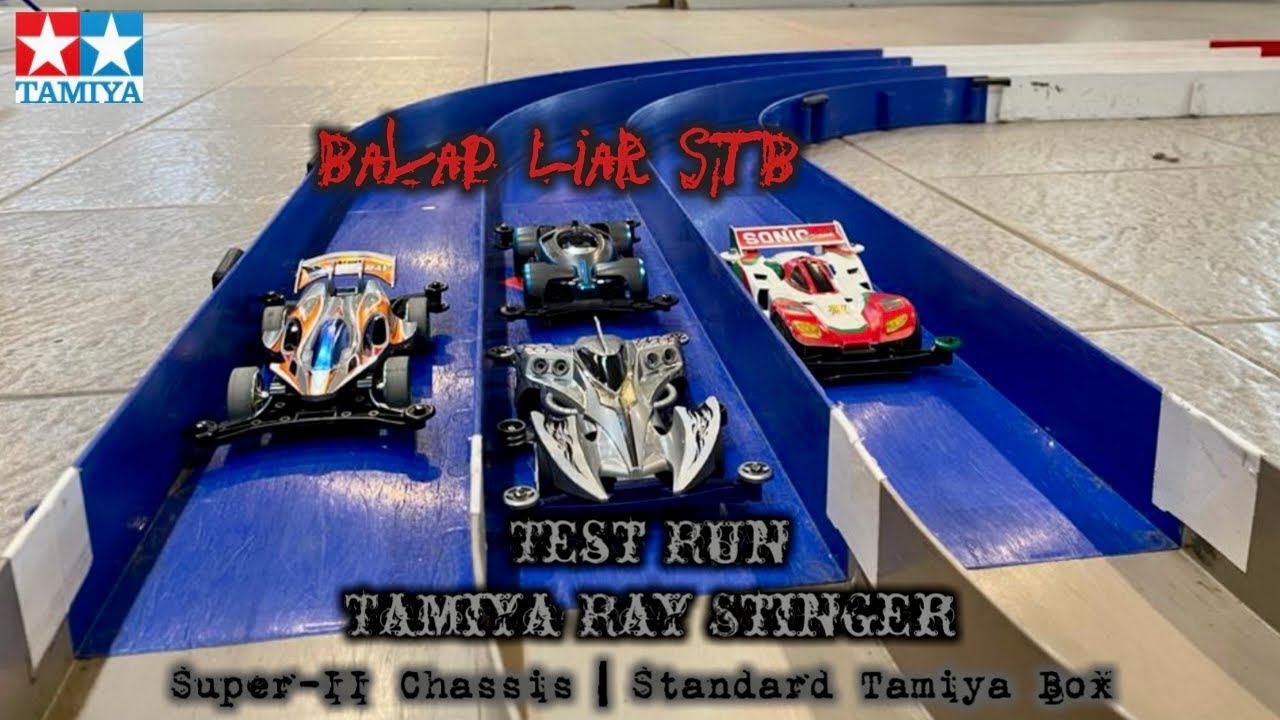 ミニ四駆 Test Run Tamiya Ray Stinger Premium || Balap Liar STB || Super-II Chassis
