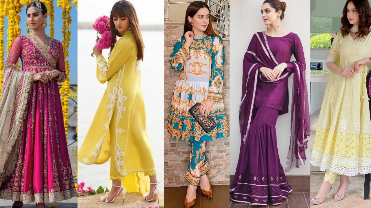 New outfit wearing pakistani actresses | latest dress design with celebrities | 2020 new collection