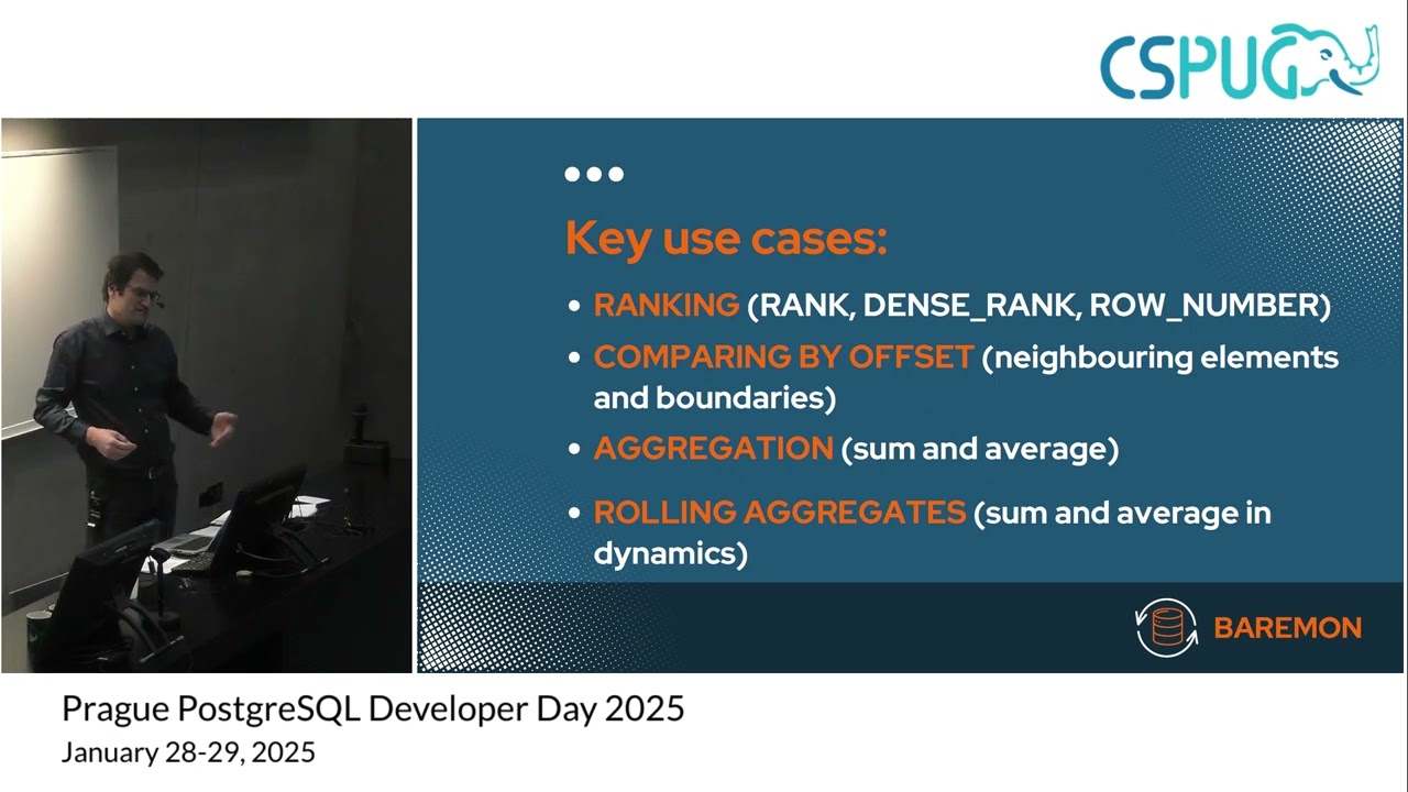 Analytical functions in PostgreSQL: Modern alternative to aggregates / Jan Suchánek (Baremon)