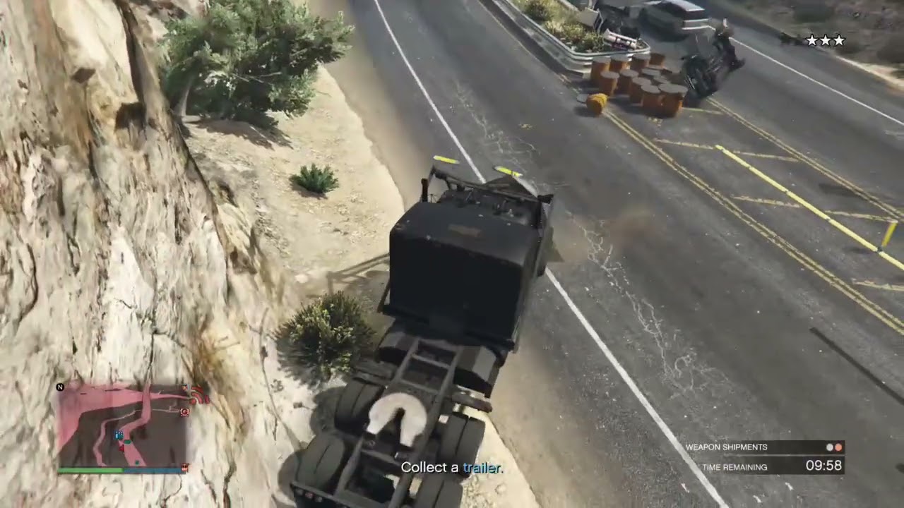 Destroying and flipping cars on gta whilst doing a weapon delivery 