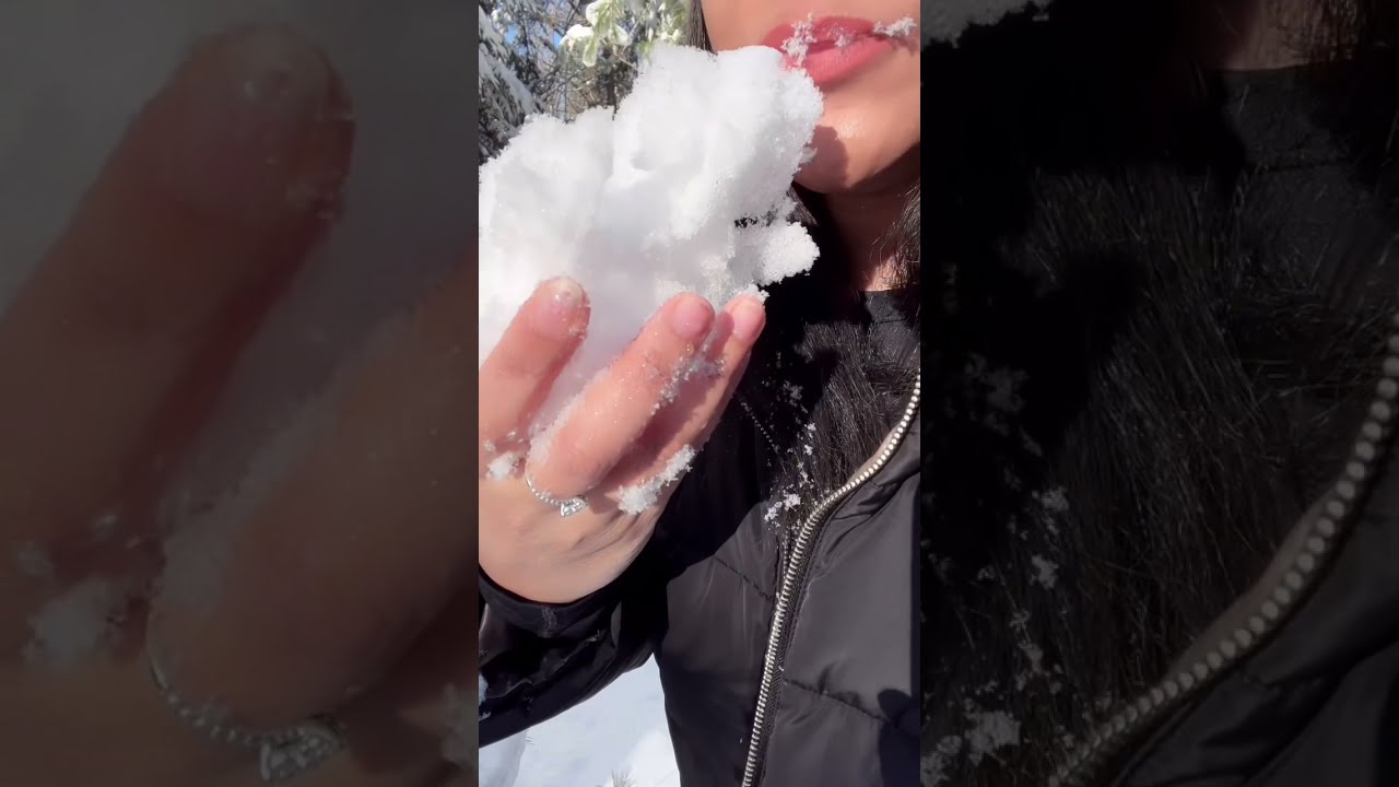ASMR Snow Eating