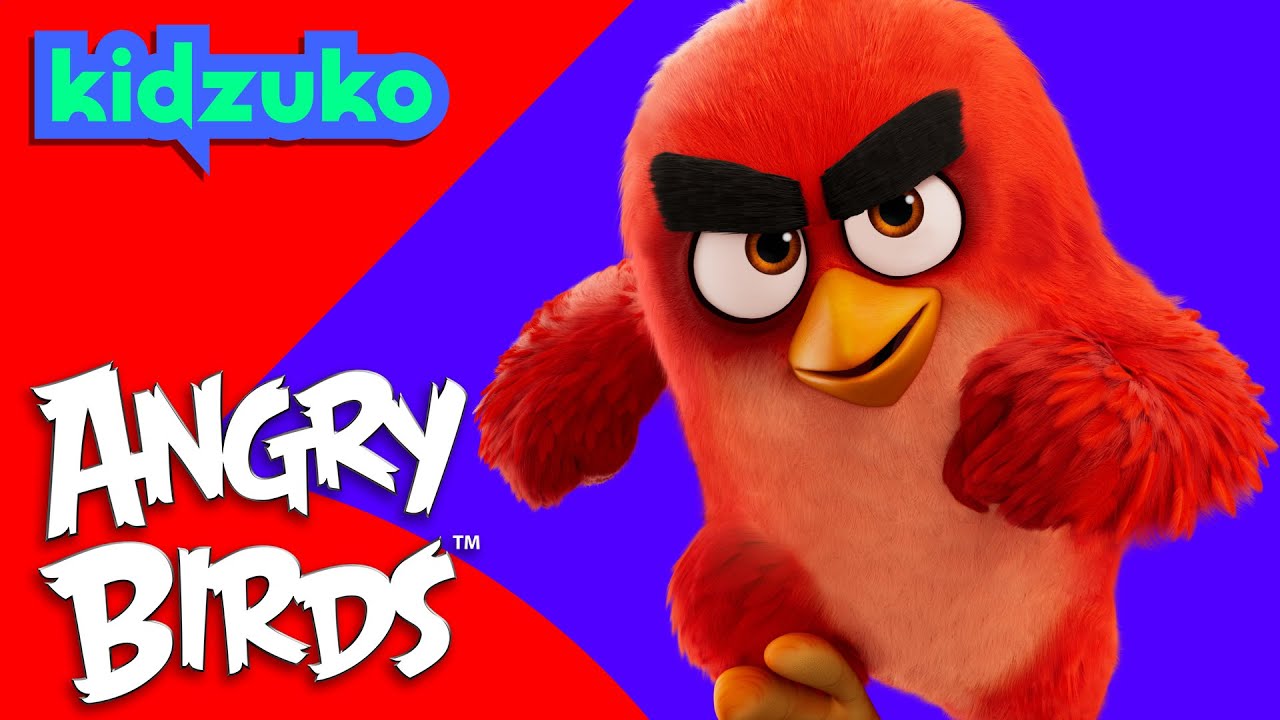 🧣 Red Flies Across the Island in a Slingshot! 🤣 | Angry Birds | Best Bits! | @Kidzuko
