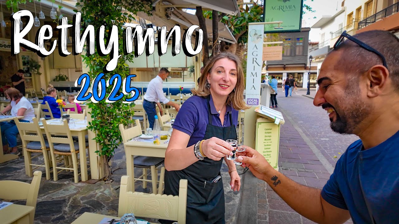 Rethymno Crete, walking tour 4K, vlog, Greece travel guide 2025