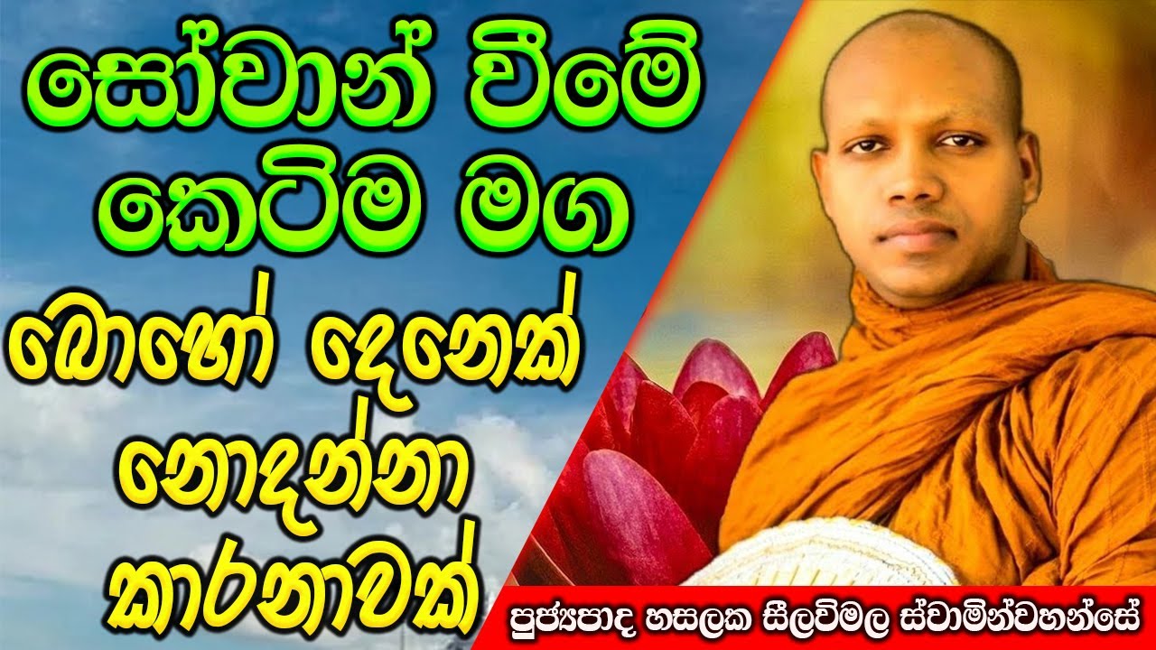 සෝවාන් වීමේ කෙටිම මග බොහෝ දෙනෙක් නොදන්නා කාරනාවක් | Hasalaka Seelawimala Thero | #darmadeshana