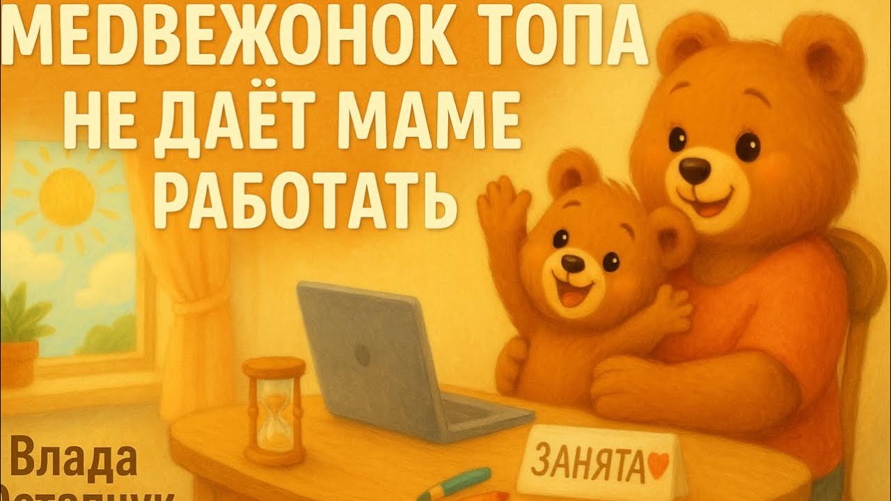 Медвежонок Топа не даёт маме работать 🐻 Добрая сказка для детей | Автор Влада Остапчук