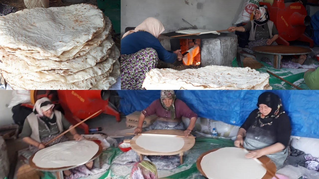 Çorum Kargı Köyünde Tandırda Yufka Ekmek Nasıl Yapılır Harika pişirme yöntemi #yufka #köy #tandır