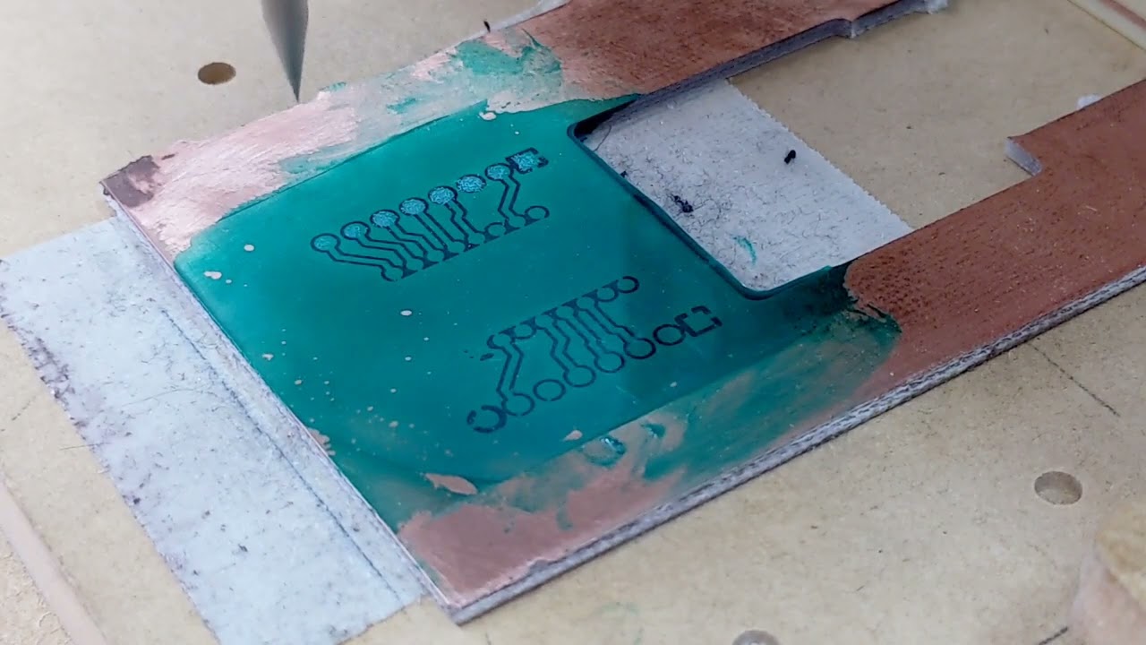 CNC PCB making. First time adding solder mask