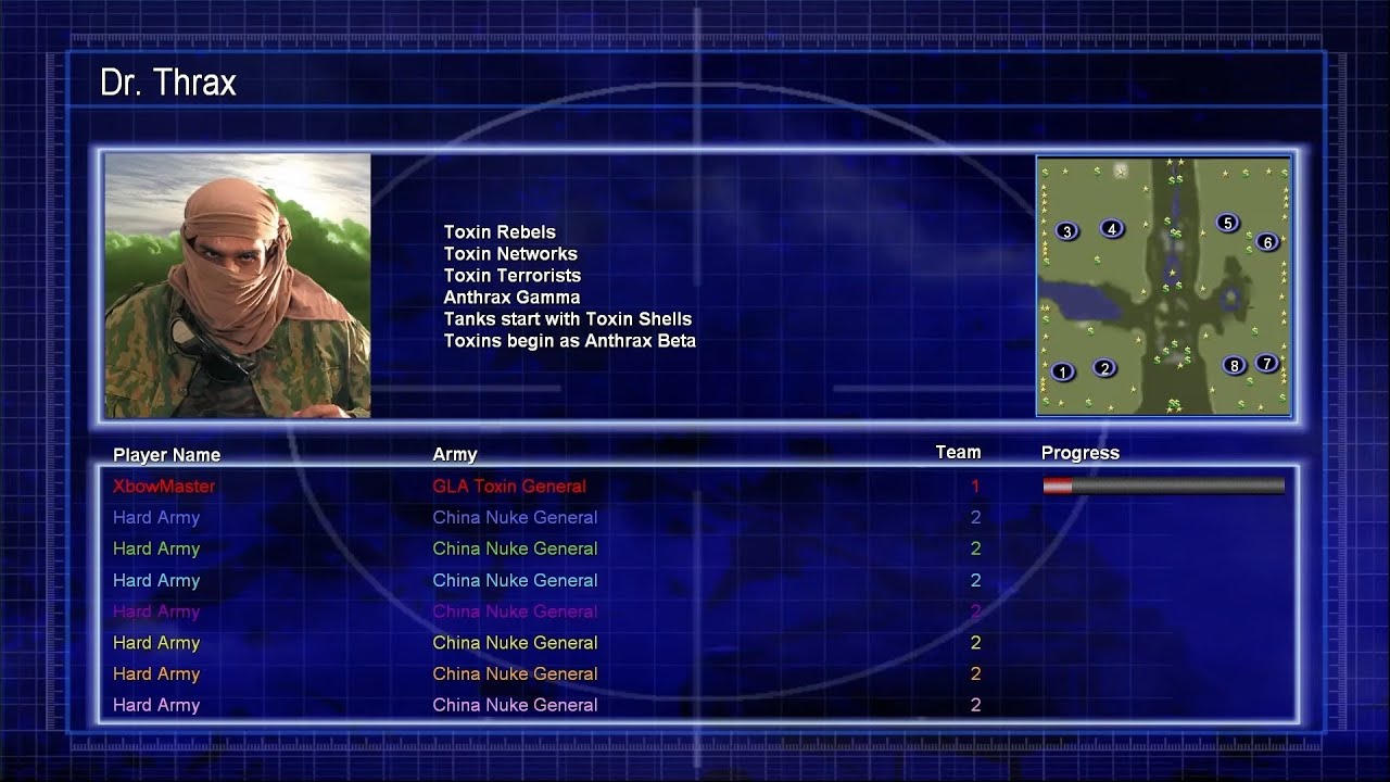 Command Conquer Generals Zero Hour Gla Toxin 1 против 7 China Nuke Generals (Thru The Valley)
