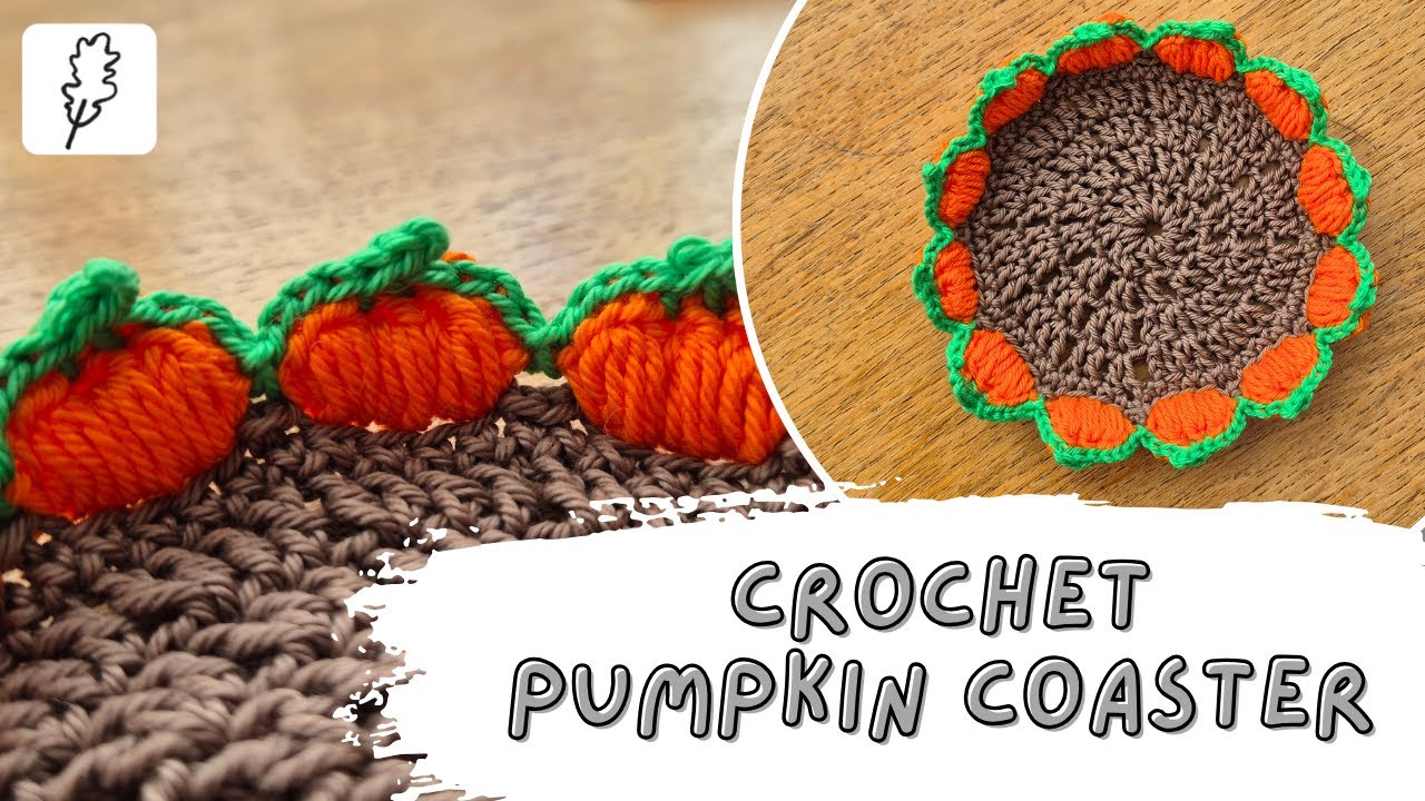 How to Crochet a Pumpkin Coaster 🍂🎃 | Step-by-Step Tutorial