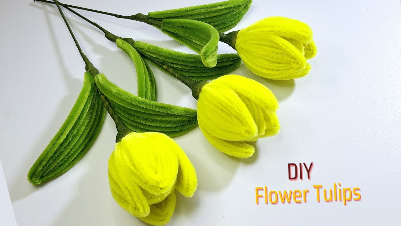 DIY Flowers | How to Make Tulip Flowers with Pipe Cleaners - Easy Craft Tutorial