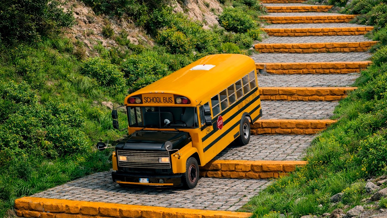 Satisfying Descent Down The Stairs  Car VS Stairs #2   BeamNG drive