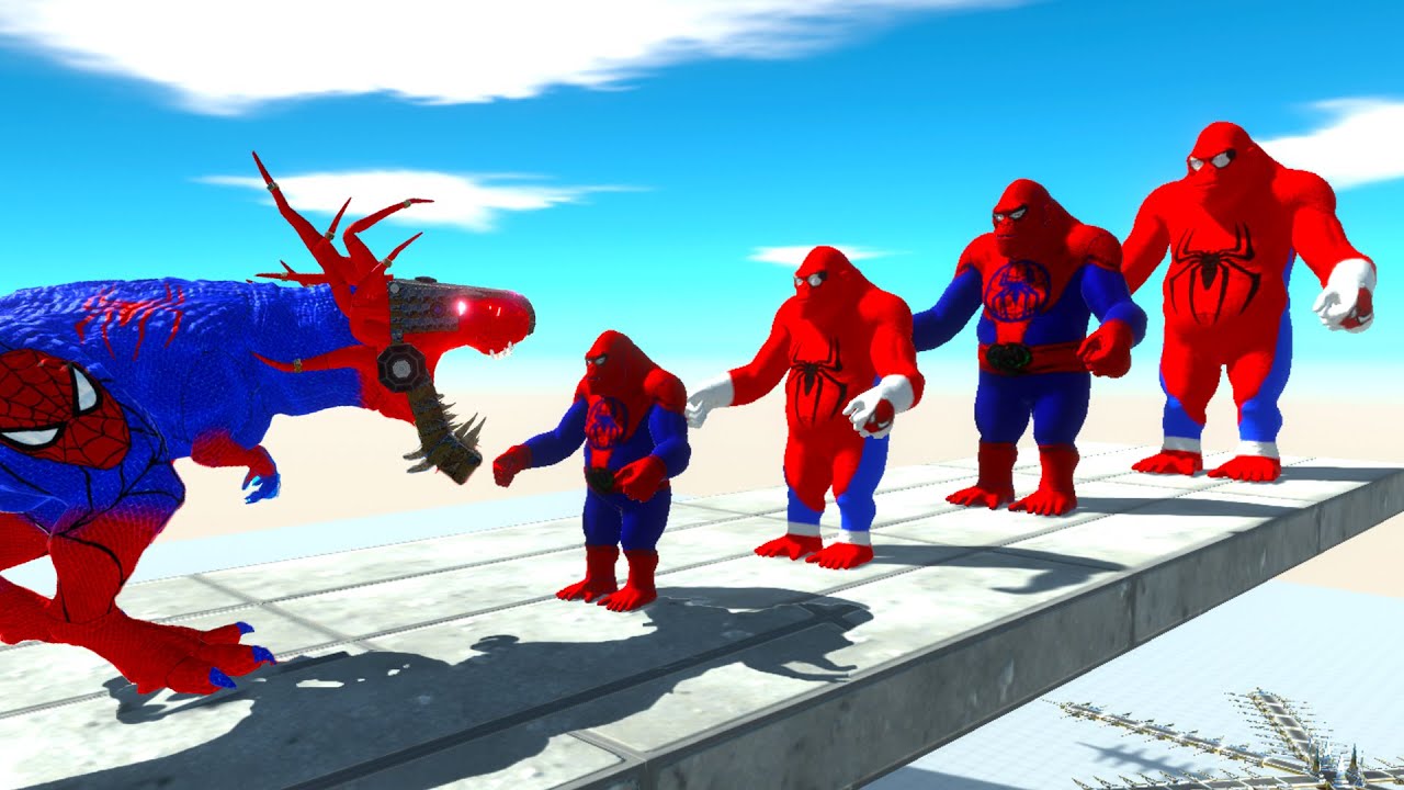 BATTLE 4 SIZE of SPIDERMAN GORO - Animal Revolt Battle Simulator ARBS