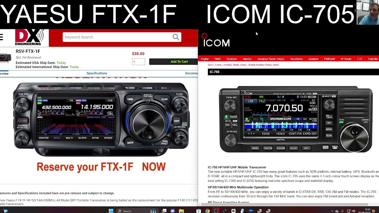 YAESU FTX-1F  vs  ICOM IC-705