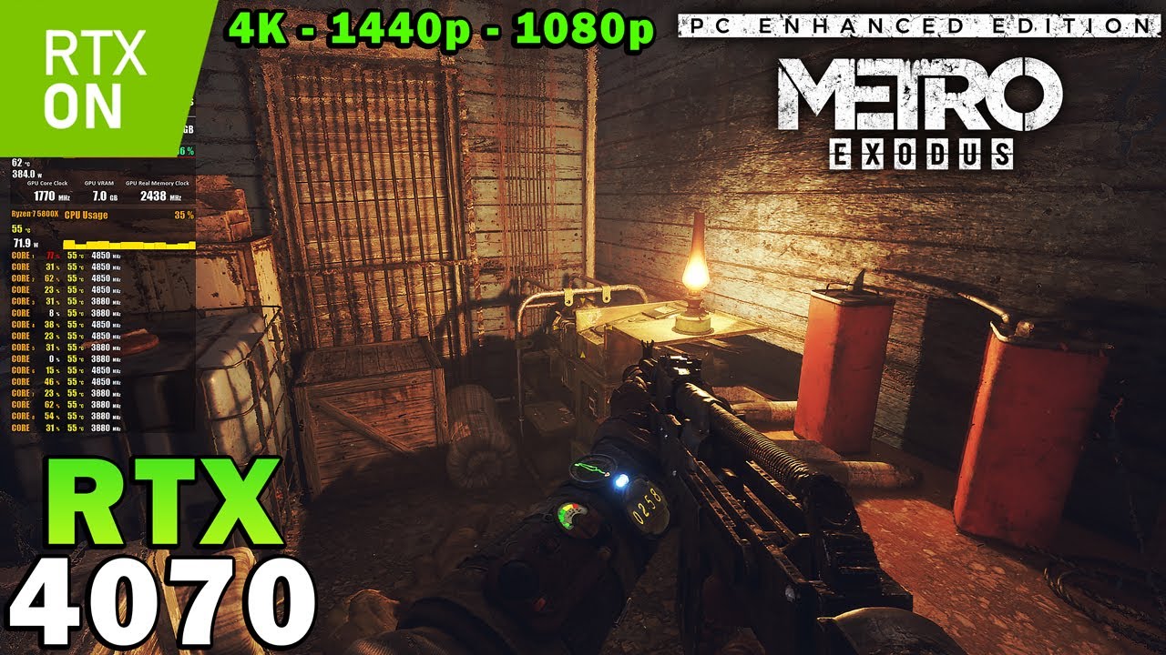 Metro Exodus Enhanced Edition | RTX 4070 | R7 5800X3D | 4K 1440p 1080p | Ray Tracing | Max Settings