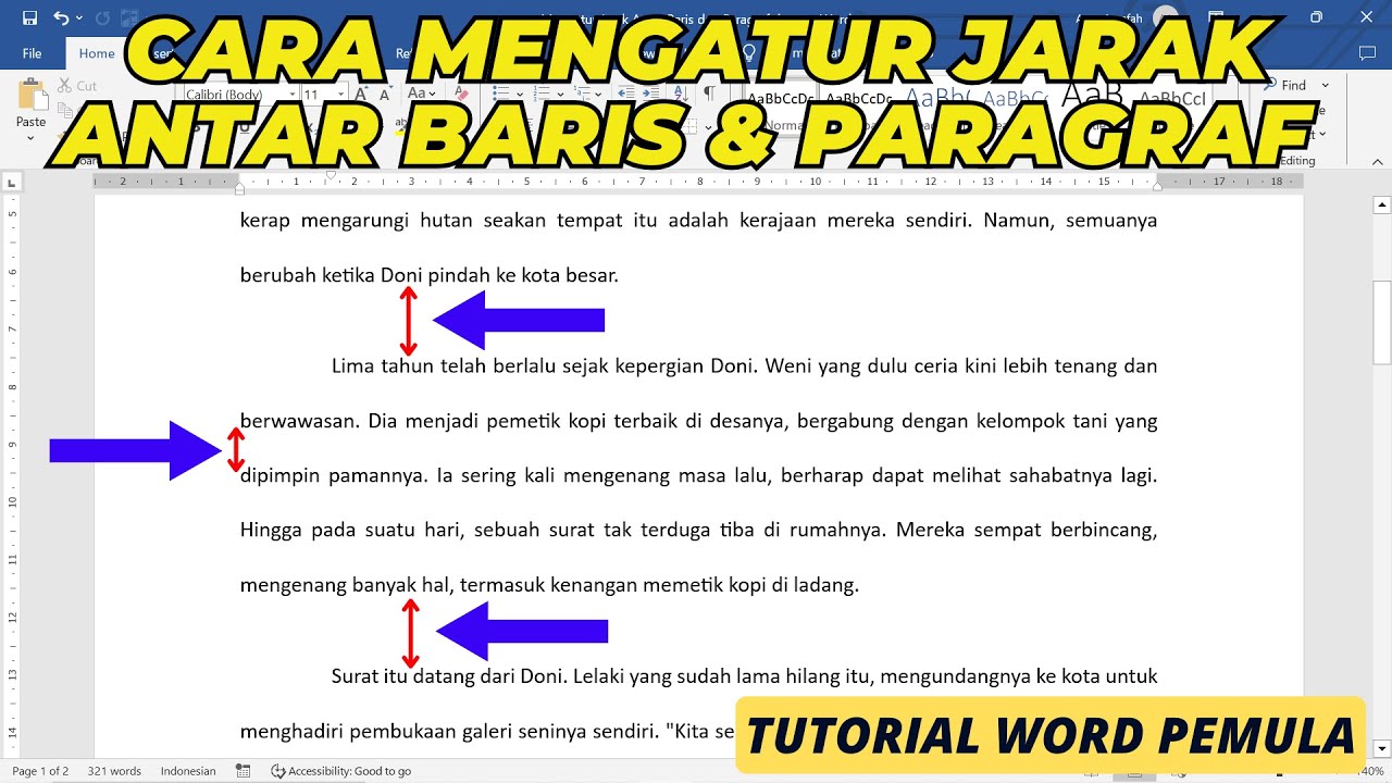 Cara Mengatur Jarak Antar Baris di Word dan Jarak Antar Paragraf | Tutorial Word Pemula